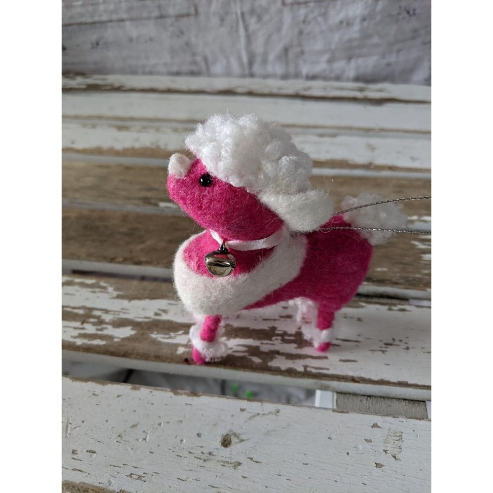 Target Pink poodle dog puppy ornament Xmas holiday